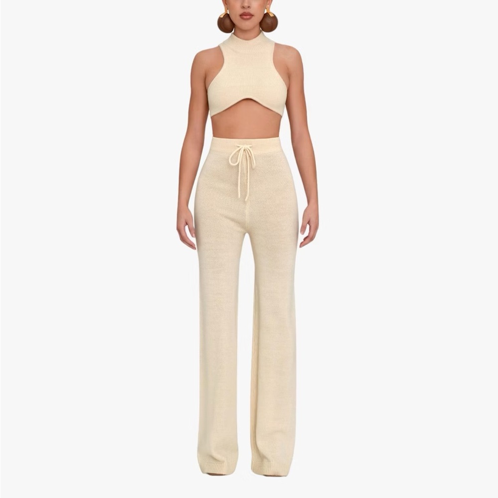 Andrea Iyamah Ally Knit Pants in Tusk